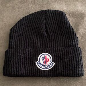 Moncler Dark Ribbed Knit Beanie